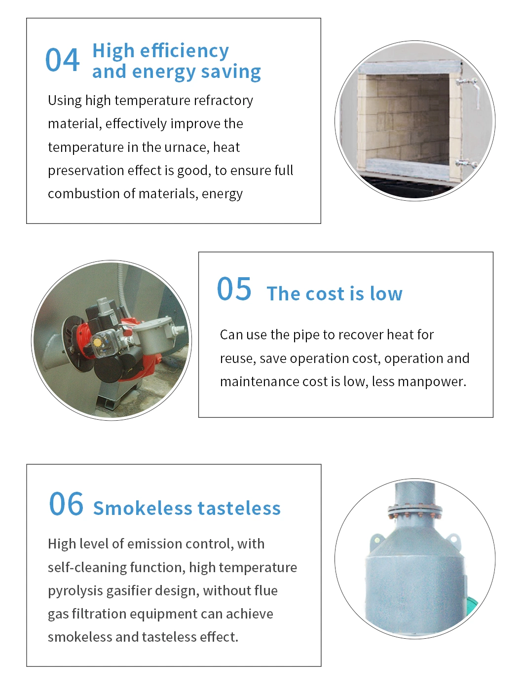 500kg Smokeless Rural Domestic and Medical Waste Incinerator with High Combustion Capacity